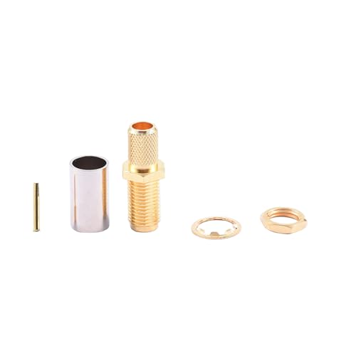 JSGHGDF 1PC LMR240 SMA Femal FEMALEME SMA Femal Crimp Für LMR240 Koaxial Kabelspiegelmessing Gold Plated von JSGHGDF