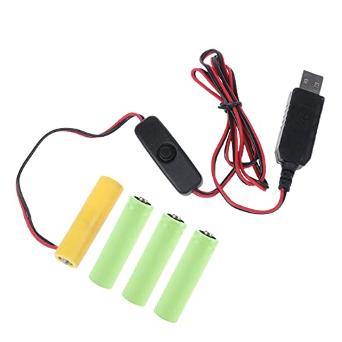 JSGHGDF 6 V AA Batterie USB Netzteilkabel Mit Schalter USB Auf 6 V AA LR6 AM3 Batterie Für LED Licht JSGHGDF 6 V AA Batterie USB Netzteilkabel Mit Schalter USB Auf 6 V AA LR6 AM3 Batterie Für LED Licht von JSGHGDF