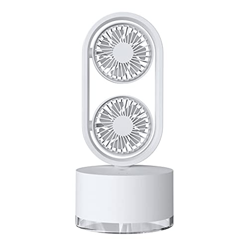 JSGHGDF Doppelkopf kleiner Tischventilator Leise Tragbarer USB Wiederaufladbarer Tischventilator Drehbar JSGHGDF Doppelkopf kleiner Tischventilator Leise Tragbarer USB Wiederaufladbarer Tischventilator Drehbar von JSGHGDF
