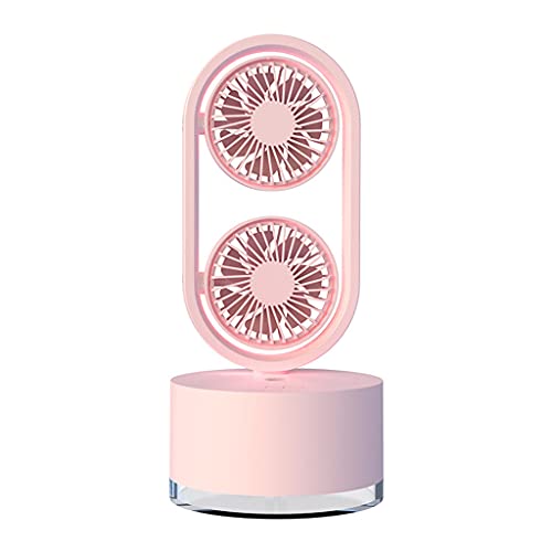 JSGHGDF Doppelkopf kleiner Tischventilator Leise Tragbarer USB Wiederaufladbarer Tischventilator Drehbar JSGHGDF Doppelkopf kleiner Tischventilator Leise Tragbarer USB Wiederaufladbarer Tischventilator Drehbar von JSGHGDF