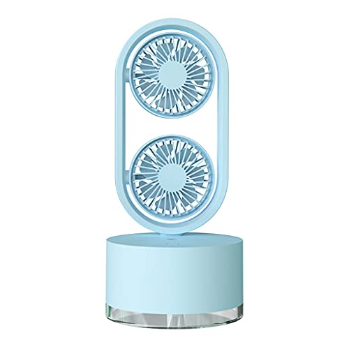 JSGHGDF Doppelkopf kleiner Tischventilator Leise Tragbarer USB Wiederaufladbarer Tischventilator Drehbar JSGHGDF Doppelkopf kleiner Tischventilator Leise Tragbarer USB Wiederaufladbarer Tischventilator Drehbar von JSGHGDF