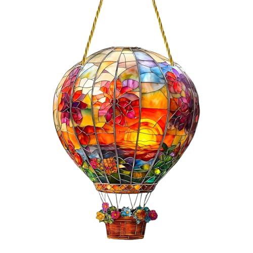 JSGHGDF Heißluftballon Fenster Sonnenfänger Wand Hängend Farbige Dekore Acrylkunst Für Innengarten Freien Gartendekorationen JSGHGDF Heißluftballon Fenster Sonnenfänger Wand Hängend Farbige Dekore Acrylkunst Für Innengarten Freien Gartendekorationen von JSGHGDF