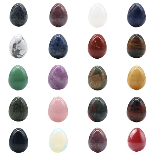 JSGHGDF Packung Von 20 Natürlichen Mineralsteinen Kristallsortimente Eier Eier Heilung Kristalle Set Edelsteinstatue Heimatkoration von JSGHGDF