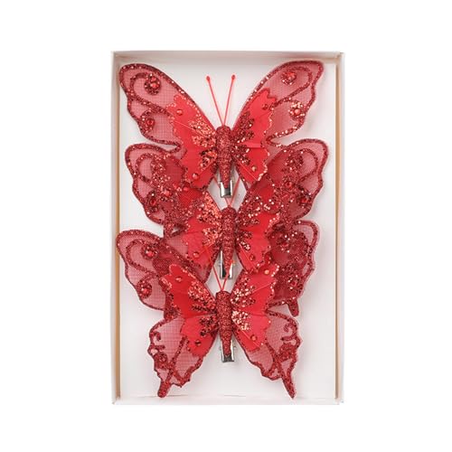 JSGHGDF Weihnachtsbaum Schmetterling Ornament Funkelnder Schmetterling Weihnachtsbaum Hängende Dekorationen mit Clip für JSGHGDF Weihnachtsbaum Schmetterling Ornament Funkelnder Schmetterling Weihnachtsbaum Hängende Dekorationen mit Clip für von JSGHGDF