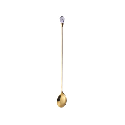 Langlöffel Set Dessert Löffel Kaffee Serving Besteck Kuchenlöffel Stahlstahl Textur Zum Rühren Des Kaffees von JSGHGDF