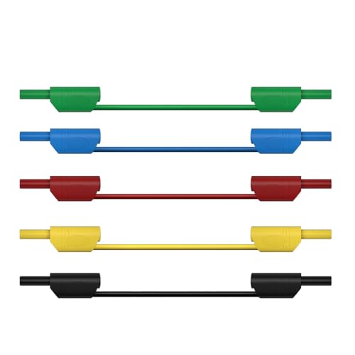 Packung 5 Sicherheitsbananen Stecker Testkabel PVC+Metalldraht 1Meter Multimeter Kabel Set Einfach Zu Tragen Für Elektroniktests Packung 5 Sicherheitsbananen Stecker Testkabel PVC+Metalldraht 1Meter Multimeter Kabel Set Einfach Zu Tragen Für Elektroniktests von JSGHGDF