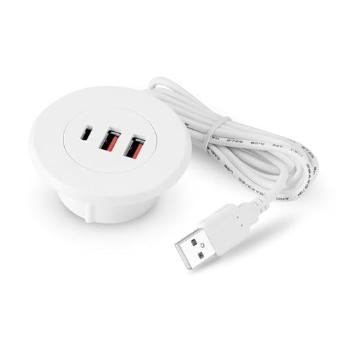 Tischladestation mit 3 USB-Anschlüssen, rund, mit integriertem Netzadapter, Tischmontage-Verteiler Tischladestation mit 3 USB-Anschlüssen, rund, mit integriertem Netzadapter, Tischmontage-Verteiler von JSGHGDF