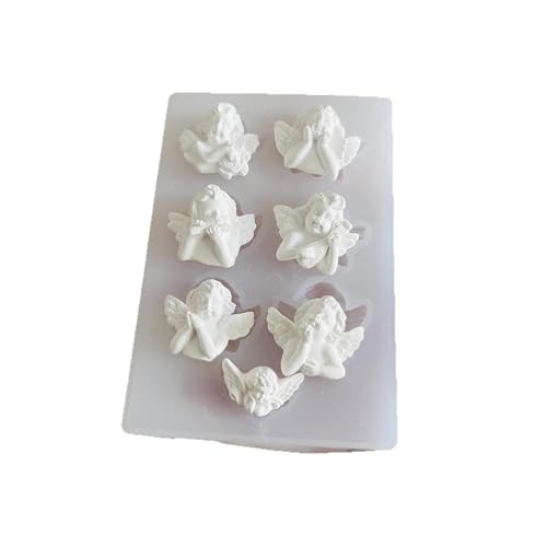 Wiederverwendbare Silikon-Bastelform mit 7 bezaubernden Engels-Designs, ideal für Harzkunst, Seife, Kerzen, Anfängerfreundlich von JSGHGDF