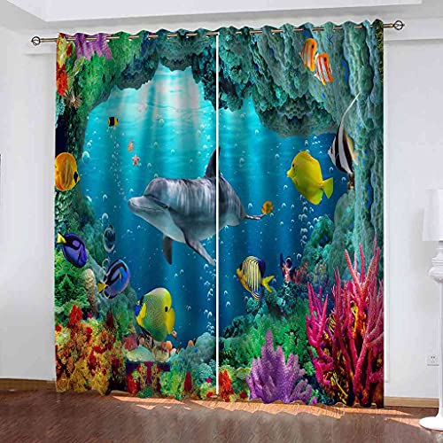 JSHEN Gardinen Modern Kinderzimmer Vorhang Blickdicht 3D Modekunst Unterwassertier Wal Muster Vorhänge Mit Ösen 2Er Set 140x160cm Verdunkelungsvorhang Wohnzimmer Küchen Polyester Vorhänge JSHEN Gardinen Modern Kinderzimmer Vorhang Blickdicht 3D Modekunst Unterwassertier Wal Muster Vorhänge Mit Ösen 2Er Set 140x160cm Verdunkelungsvorhang Wohnzimmer Küchen Polyester Vorhänge von JSHEN