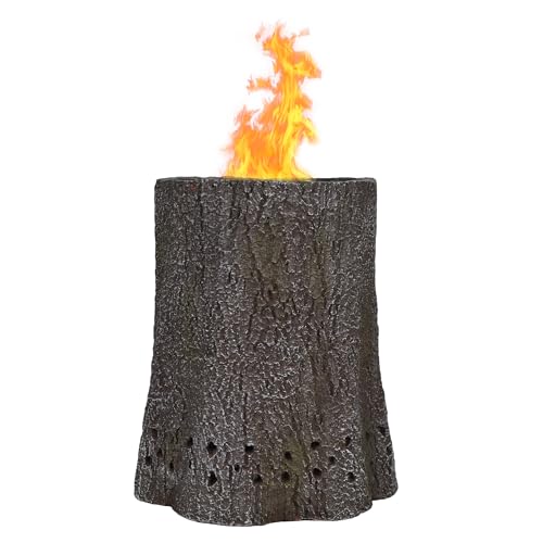 Rauchfreie Feuerstelle, rauchfreier Ofen für Camping, Outdoor und Terrasse, angetrieben durch Holzpellets oder Brennholz, mit holzfarbener Außenverkleidung, 53,3 cm von JSHYGOUP