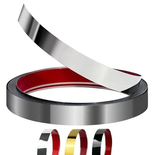 JSIWOTH Selbstklebende Zierleiste Metallleiste - 2cmX5m - Flexible Selbstklebende Kante - Zierstreifen Für Wände, Fenster, Türen, Kanten & Rahmen, Glänzendes Silber JSIWOTH Selbstklebende Zierleiste Metallleiste - 2cmX5m - Flexible Selbstklebende Kante - Zierstreifen Für Wände, Fenster, Türen, Kanten & Rahmen, Glänzendes Silber von JSIWOTH