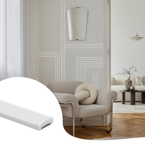 JSIWOTH 8M Selbstklebende Zierleisten & Wandleisten, Weiß Flexible PVC Abdeckleisten, Kantenschutz für Fenster, Türen, Spiegel, Küchenrückwand & Möbel(B:1 cm, D:0,25 cm) von JSIWOTH