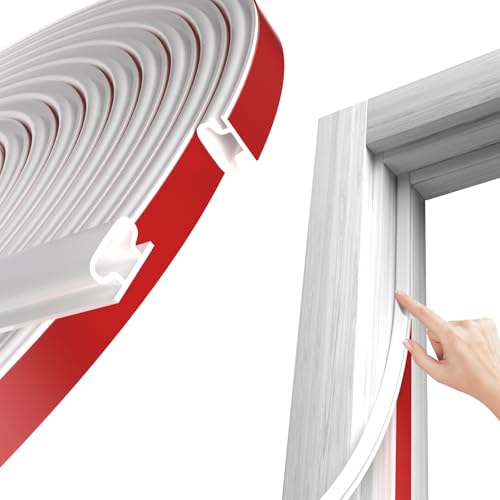 Türdichtung Dichtungsband Selbstklebend, Türdichtungen Gummidichtung Wasserdicht, Haustür Türrahmen Dichtung Flexibel Door Seal Dichtungsstreifen Dichtungsband Dichtungsgummi für Fenster Tür, Weiß von JSIWOTH