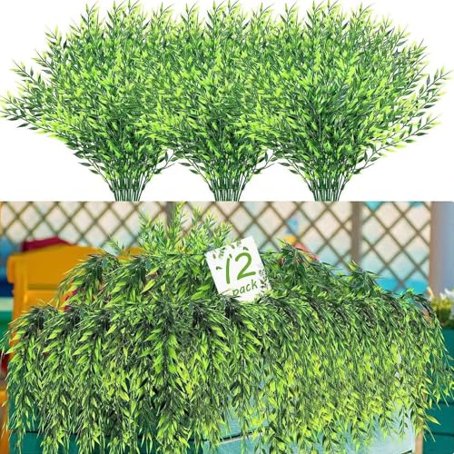 JSJHJZJ 12 Pack Artificial Flowers Plant for Outdoors, Fake Plants Weeping Willow Artificial Greenery Stems Hanging Planter for Outdoor Shelf Garden Wall Front Porch Party Decorations JSJHJZJ 12 Pack Artificial Flowers Plant for Outdoors, Fake Plants Weeping Willow Artificial Greenery Stems Hanging Planter for Outdoor Shelf Garden Wall Front Porch Party Decorations von JSJHJZJ