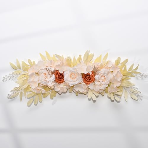 JSJHJZJ Artificial Wedding Arch Flowers, Rose Swag, Romantic Atmosphere Floral Decoration for Family Room Front Door Wedding Arch Garden Party Table Wall Decoration(Champagne) von JSJHJZJ