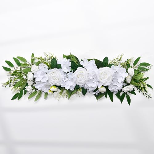 JSJHJZJ Artificial Wedding Arch Flowers, Rose Swag, Romantic Atmosphere Floral Decoration for Family Room Front Door Wedding Arch Garden Party Table Wall Decoration(White) von JSJHJZJ
