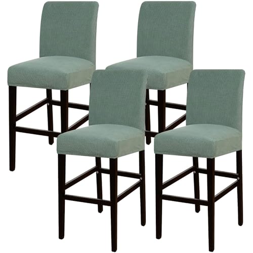 JSJHJZJ Barhocker-Bezüge, 4er-Set, Dehnbare, waschbare Barhocker-Sitzbezüge for Küche, Esszimmer, Café(Green) von JSJHJZJ