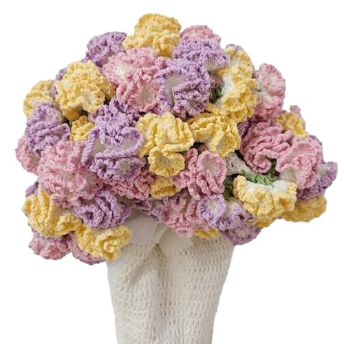 JSJHJZJ Crochet Flower Bouquet Blanket, Carnation Bouquet Blanket Finished Product, Soft and Lightweight Romantic Knitted Blanket for Mother's Day Birthday Home Decor(Purple) von JSJHJZJ