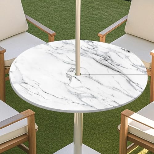 JSJHJZJ Round Outdoor Tablecloth, Elastic Tablecloth with Invisible Zipper, Waterproof Umbrella Tablecloth for Beach Terrace Garden Picnic(C,M) von JSJHJZJ