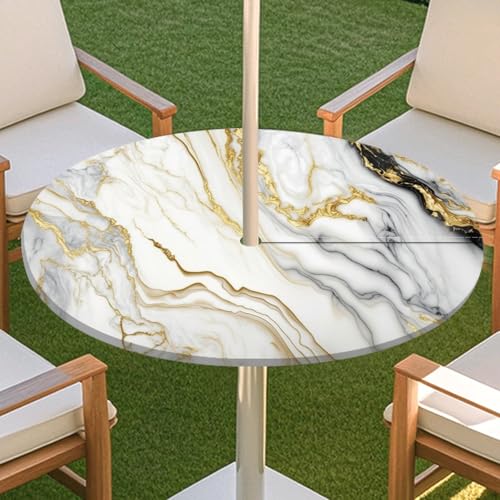 JSJHJZJ Runde Tischdecke for den Außenbereich, Tischdecke mit Loch for Regenschirm, wasserdichte Tischdecke for Strandterrasse, Gartenpicknick(G,L) von JSJHJZJ