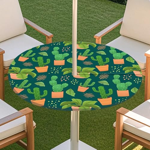 JSJHJZJ Runde Tischdecke for den Außenbereich, elastische Pflanzentischdecke mit unsichtbarem Reißverschluss, wasserdichte Schirmtischdecke for Strandterrasse, Gartenpicknick(A,M) von JSJHJZJ