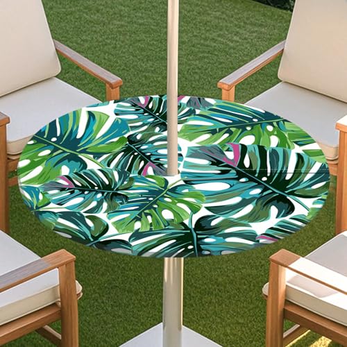 JSJHJZJ Runde Tischdecke for den Außenbereich, elastische Pflanzentischdecke mit unsichtbarem Reißverschluss, wasserdichte Schirmtischdecke for Strandterrasse, Gartenpicknick(B,S) von JSJHJZJ