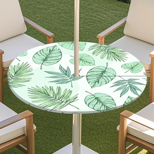 JSJHJZJ Runde Tischdecke for den Außenbereich, elastische Pflanzentischdecke mit unsichtbarem Reißverschluss, wasserdichte Schirmtischdecke for Strandterrasse, Gartenpicknick(J,M) von JSJHJZJ