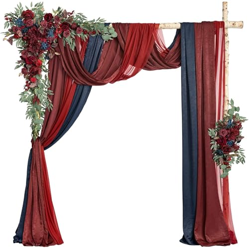 JSJHJZJ Wedding Arch Flowers Kit, Artificial Flower Arch Decor, Wedding Decor with Drapes, Be Suited to Banquet, Party, Wedding Decor Ceremony and Background Decoration(M) von JSJHJZJ