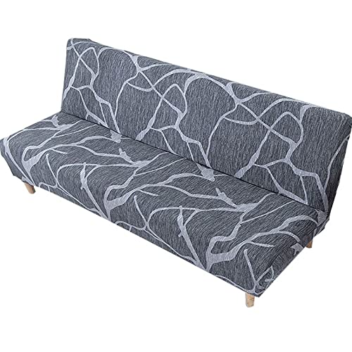 JSKK Couch Uberzug Ohne Armlehnen 3/2/1 Sitzer Sofabezug Armlose Sofabezüge Grau Hellgrau Stretch Futon Sofahusse Protector Spandex Armless Schlafsofa-Bezüge (Color : Colour9, Size : 150-180cm) von JSKK