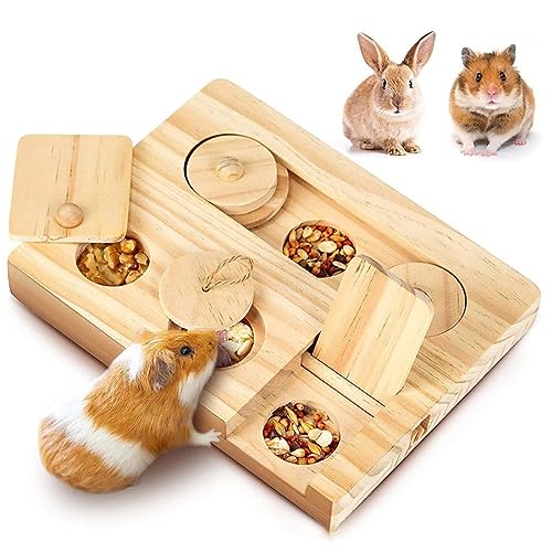 JSKWIKE 1 Pcs Meerschweinchen Spielzeug Spielzeug FüR Hamster Aus Holz Kleintierspielzeug 6 In 1 Holzspielzeug Zur Futtersuche Geeignet FüR Meerschweinchen Kaninchen Chinchillas Und Hamster. von JSKWIKE