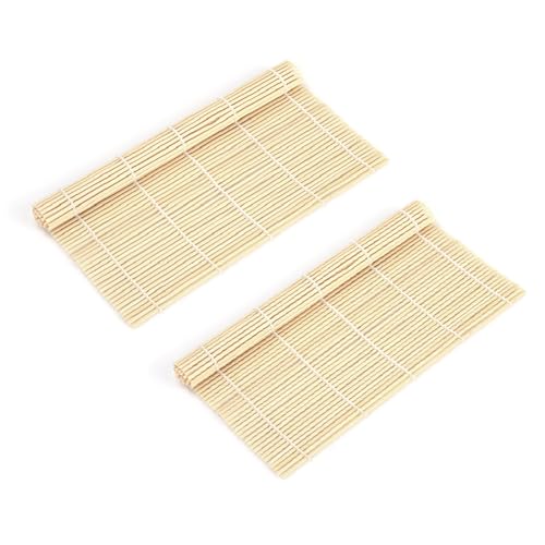 JSKWIKE 2 Pcs Sushi Rollen Sushi Rollmatte im japanischen Stil Sushi Vorhang Anfänger DIY Rollmatte für Küchen japanische Restaurants Sushi-Liebhaber von JSKWIKE