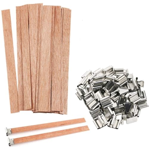 JSKWIKE 40 Pcs Docht für Kerzen Holz Kerze Docht Kerzen Dochte für Kerzenherstellung DIY Handwerk 13 x 130mm von JSKWIKE