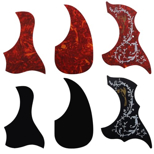 JSKWIKE 6 Pcs Pickguard Schlagbrett Selbstklebende für Folkgitarre von JSKWIKE