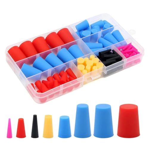 JSKWIKE 60 Pcs tappi in Gomma siliconica tappi conici, tappi in Silicone tappi per fori conici per incollare fori Durante la verniciatura a Polvere von JSKWIKE