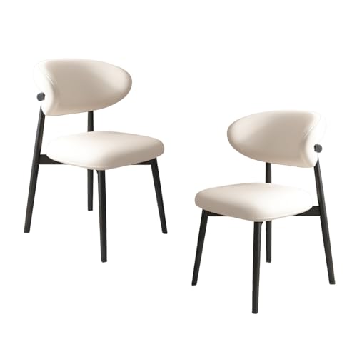 JSLJDM Esszimmerstuhl Moderner 4 Stück Set,Küchenstuhl mit Rückenlehne Polsterstühle mit Holzbeinen,Esszimmerstühle für Esszimmer Wohnzimmer Schlafzimmer Küche Rezeption(Weiß,2er Set) White Set of 2 von JSLJDM