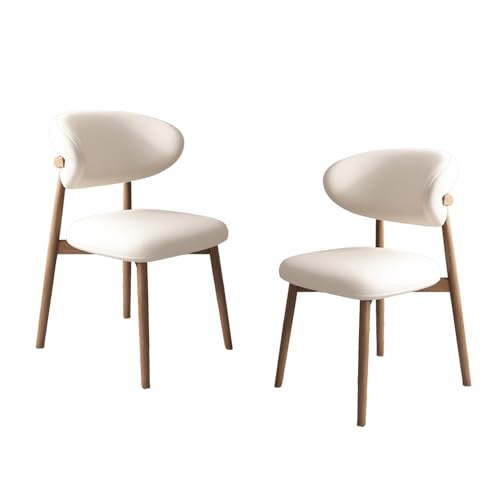 JSLJDM Esszimmerstuhl Moderner 4 Stück Set,Küchenstuhl mit Rückenlehne Polsterstühle mit Holzbeinen,Esszimmerstühle für Esszimmer Wohnzimmer Schlafzimmer Küche Rezeption(Weiß,2er Set) White Set of 2 von JSLJDM
