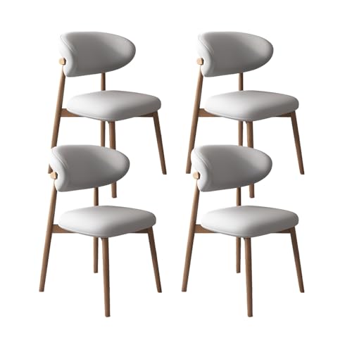 JSLJDM Esszimmerstuhl Moderner 4 Stück Set,Küchenstuhl mit Rückenlehne Polsterstühle mit Holzbeinen,Esszimmerstühle für Esszimmer Wohnzimmer Schlafzimmer Küche Rezeption(Weiß,2er Set) von JSLJDM
