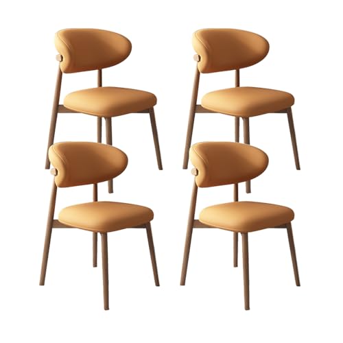 JSLJDM Esszimmerstuhl Moderner 4 Stück Set,Küchenstuhl mit Rückenlehne Polsterstühle mit Holzbeinen,Esszimmerstühle für Esszimmer Wohnzimmer Schlafzimmer Küche Rezeption(Weiß,2er Set) von JSLJDM