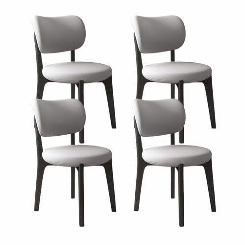 JSLJDM Esszimmerstuhl Moderner 4 Stück Set,Küchenstuhl mit Rückenlehne Polsterstühle mit Holzbeinen,Esszimmerstühle für Esszimmer Wohnzimmer Schlafzimmer Küche Rezeption(Weiß,2er Set) von JSLJDM