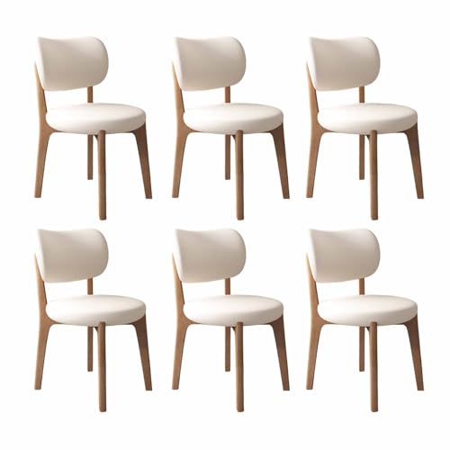 JSLJDM Esszimmerstuhl Moderner 4 Stück Set,Küchenstuhl mit Rückenlehne Polsterstühle mit Holzbeinen,Esszimmerstühle für Esszimmer Wohnzimmer Schlafzimmer Küche Rezeption(Weiß,2er Set) von JSLJDM
