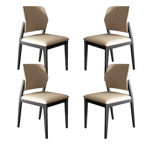 JSLJDM Esszimmerstuhl Moderner 4 Stück Set,Küchenstuhl mit Rückenlehne Polsterstühle mit Holzbeinen,Esszimmerstühle für Esszimmer Wohnzimmer Schlafzimmer Küche Rezeption(Weiß,2er Set) von JSLJDM