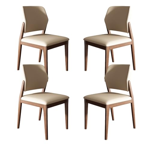 JSLJDM Esszimmerstuhl Moderner 4 Stück Set,Küchenstuhl mit Rückenlehne Polsterstühle mit Holzbeinen,Esszimmerstühle für Esszimmer Wohnzimmer Schlafzimmer Küche Rezeption(Weiß,2er Set) von JSLJDM