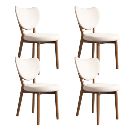 JSLJDM Esszimmerstuhl Moderner 4 Stück Set,Küchenstuhl mit Rückenlehne Polsterstühle mit Holzbeinen,Esszimmerstühle für Esszimmer Wohnzimmer Schlafzimmer Küche Rezeption(Weiß,2er Set) von JSLJDM