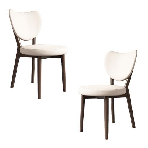 JSLJDM Esszimmerstuhl Moderner 4 Stück Set,Küchenstuhl mit Rückenlehne Polsterstühle mit Holzbeinen,Esszimmerstühle für Esszimmer Wohnzimmer Schlafzimmer Küche Rezeption(Weiß,2er Set) von JSLJDM