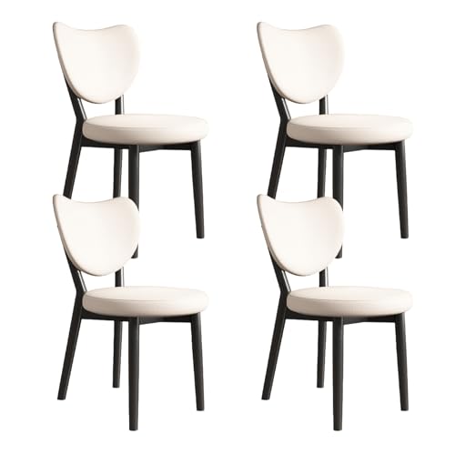 JSLJDM Esszimmerstuhl Moderner 4 Stück Set,Küchenstuhl mit Rückenlehne Polsterstühle mit Holzbeinen,Esszimmerstühle für Esszimmer Wohnzimmer Schlafzimmer Küche Rezeption(Weiß,2er Set) von JSLJDM