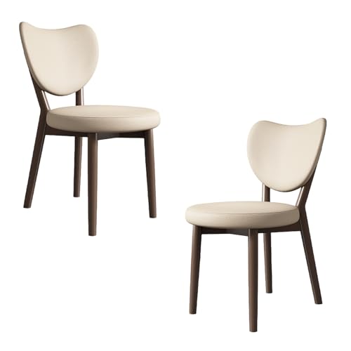 JSLJDM Esszimmerstuhl Moderner 4 Stück Set,Küchenstuhl mit Rückenlehne Polsterstühle mit Holzbeinen,Esszimmerstühle für Esszimmer Wohnzimmer Schlafzimmer Küche Rezeption(Weiß,2er Set) von JSLJDM
