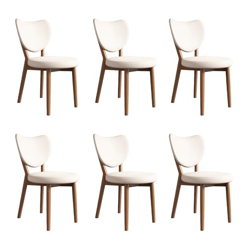 JSLJDM Esszimmerstuhl Moderner 4 Stück Set,Küchenstuhl mit Rückenlehne Polsterstühle mit Holzbeinen,Esszimmerstühle für Esszimmer Wohnzimmer Schlafzimmer Küche Rezeption(Weiß,2er Set) von JSLJDM
