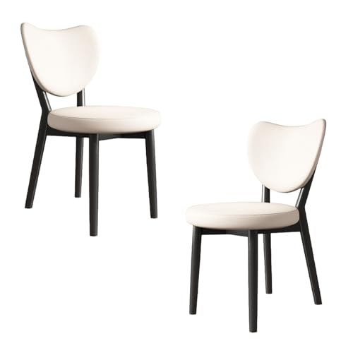 JSLJDM Esszimmerstuhl Moderner 4 Stück Set,Küchenstuhl mit Rückenlehne Polsterstühle mit Holzbeinen,Esszimmerstühle für Esszimmer Wohnzimmer Schlafzimmer Küche Rezeption(Weiß,2er Set) von JSLJDM