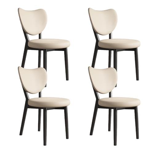 JSLJDM Esszimmerstuhl Moderner 4 Stück Set,Küchenstuhl mit Rückenlehne Polsterstühle mit Holzbeinen,Esszimmerstühle für Esszimmer Wohnzimmer Schlafzimmer Küche Rezeption(Weiß,2er Set) von JSLJDM