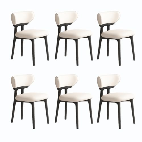 JSLJDM Esszimmerstuhl Moderner 4 Stück Set,Küchenstuhl mit Rückenlehne Polsterstühle mit Holzbeinen,Esszimmerstühle für Esszimmer Wohnzimmer Schlafzimmer Küche Rezeption(Weiß,2er Set) von JSLJDM